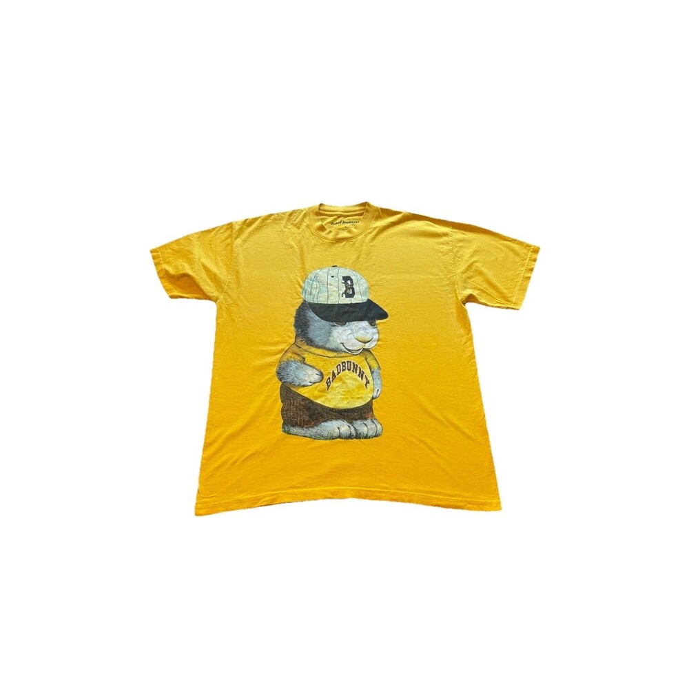 BAD BUNNY LAS QUE NO IBAN A SALIR SHIRT. YELLOW SHIRT WITH BUNNY OFFICIAL Sz L